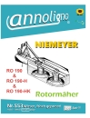 Niemeyer & Söhne Rotormäher Typen RO 190/RO 190-K/RO 190-H/RO 190-HK  Bild- Bedienungsanleitung & Bild- Ersatzteilliste & Explosionszeichnungen  - annoligno 553